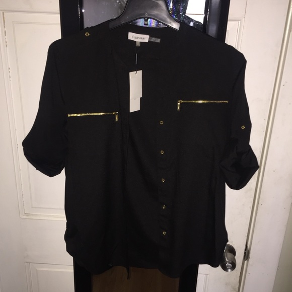 Calvin Klein Tops - Calvin Klein Black Top Blouse